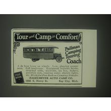 1928 Zagelmeyer Auto Camp Ad - Tour and Camp in Comfort! Pullman camping