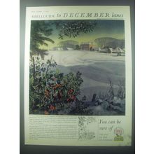 1954 Shell Oil Ad - Shellguide to December Lanes