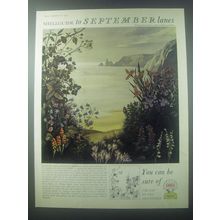 1954 Shell Oil Ad - Shellguide to September lanes