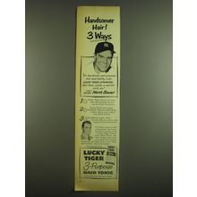 1952 Lucky Tiger Hair Tonic Advertisement - Hank Bauer