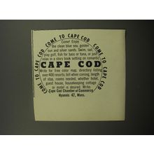 1955 Cape Cod Chamber of Commerce Advertisement - Come to Cape Cod