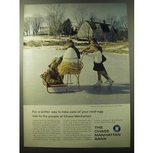 1960 The Chase Manhattan Bank Ad - Skating on the farm pond - photo by Mark Shaw