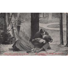 I Pressed Her To My Lips Passionate Lovers Old Postcard