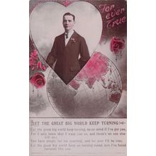 Love Yearning World Turning Atlas Spinning Globe Old RPC Postcard