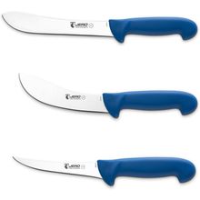 Jero 3 Piece Pro Butcher Meat Processing Set - Butcher, Skinning, Boning Knife