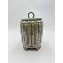 Chris Leung Bird Ceramic Studio Art Pottery Covered Footed Dish W/Lid 6.5”