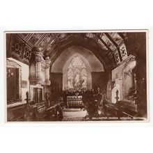Hollington Church Interior near Hastings Postcard RP East Sussex 87