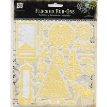 Prima # 550851 Flocked Rub-Ons Christmas Themed Transfers 1 Sheet NIP ©2011 NOS