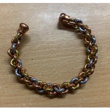 VINTAGE GOLD TONE COPPER & SILVER TONE METAL BRACELET 39 GRAMS 8cm-WIDE (P3)