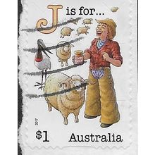 AUS 2017 $1.00 (S/A)'FAIR DINKUM -'J' IS FOR.(ON PAPER)' FINE USED (EBID64-043)