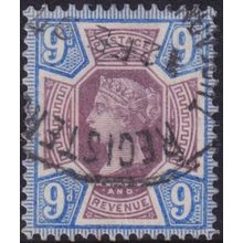 GB 1887 9d Jubilee VFU