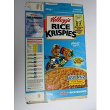 Kelloggs Rice Kripies 1998 Doodle Bubble Empty Cereal Box 450g Box only