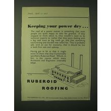 1955 Ruberoid Roofing Ad - Keeping your power dry