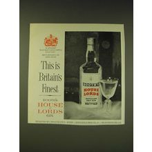 1963 Booth's House of Lords Gin Ad - This is Britain's Finest