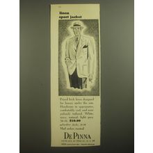1950 De Pinna Linen Sport Jacket Advertisement