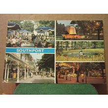 multiview, SOUTHPORT, LANCASHIRE used postcard by E T W Dennis 1976 pm =