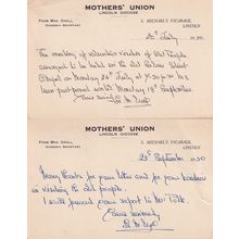 Lincoln Diocese Mothers Union OAP Visit 2x Old Postcard s