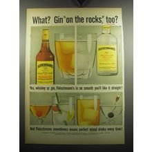 1957 Fleischmann's Gin and Whiskey Ad - What? Gin on the rocks, too
