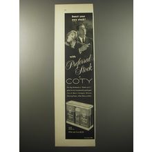 1955 Coty Preferred Stock Cologne Ad - Boost your own stock