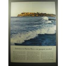 1957 Puerto Rico Tourism Ad - Entrance to Puerto Rico - no passport needed