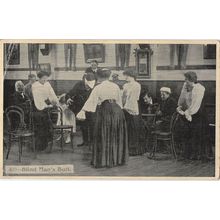 Blind Mans Bluff Women Maids In Charge Game Old Real Photo Postcard