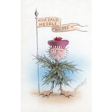 Military Man Scottish Gaelic Dialect Antique Scotland Comic Postcard