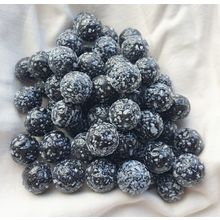 PORCUPINE 25 Beautiful Glass Marbles, Black and White Speckles, 16mm, Brand New