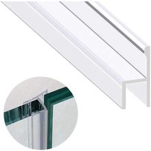 Shower Glass Door Seal Strip, 120 Inch Silicone Soft Shower Door Sweep to Stop L