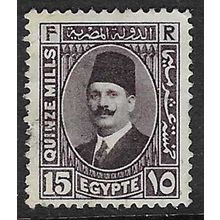 EGYPT 1927 KING FAUD I 15m PURPLE USED SG161