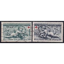 France 1952 SG 1158-9 Used - Red Cross Semi-postal (C-484 (11))