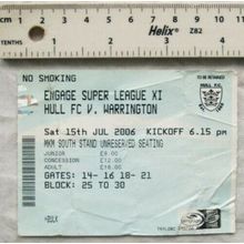 2006 ticket Hull FC v. Warrington