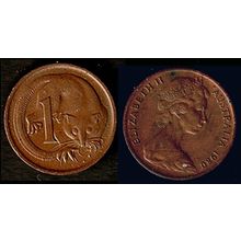 Australia One Cent 1980 Used Coin Possum Queen Elizabeth II 1c QE II