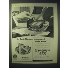 1958 State Express 555 Cigarette Ad - Bank Manager