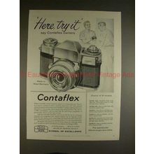 1958 Zeiss Ikon Contaflex Camera Ad - Here, Try It!!
