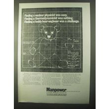 1971 Manpower Technical Services Division Ad - Teddy