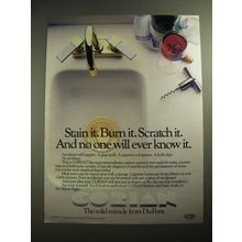 1987 Du Pont Corian Counter Ad - Stain It. Burn it. Scratch it.