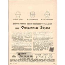 BROWN FINTUBE COMPANY 1955 protects occupational hazard vintage ad