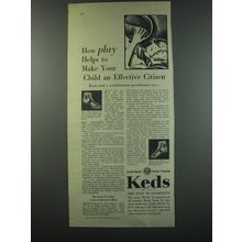 1930 Keds Big Leaguer and Attaboy Shoes Ad - How play helps to make your child