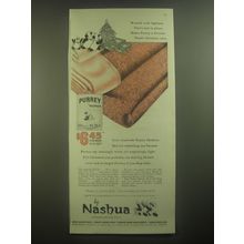 1945 Nashua Purrey Blanket Ad - Warmth with lightness that's sure to please