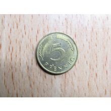 1989f 5 Pfennig Germany Coin