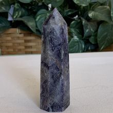 Sphalerite Crystal Tower With Purple Fluorite Crystals Root Chakra Healing 4.5"