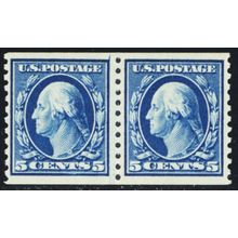 447, Mint VF NH 5¢ Coil Pair - Very Fresh! - Stuart Katz