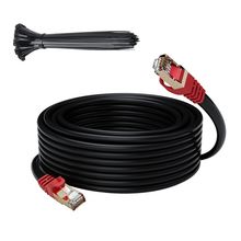 Cat 6E Cat 7 Outdoor Ethernet Cable 30 Ft,Adoreen 10Gbps Heavy-Duty Shielded Int