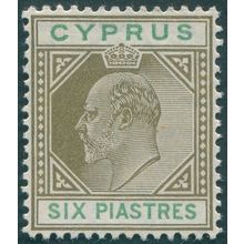 Cyprus 1904 6pi sepia & green SG67 unused