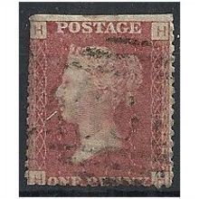1858 SG43 1d Red Plate 148 Good Used Check Letters "HH" ...