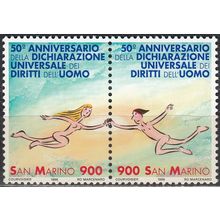 San Marino 1998 Michel 1803 - 1804 Neuf ** Cote (2006) 1.80 Euro Droits de Homme