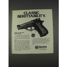 1982 Beretta Model 84 .380 Auto 9mm Short Pistol Ad
