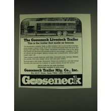 1985 Gooseneck Livestock Trailer Ad - This is the trailer that made us famous