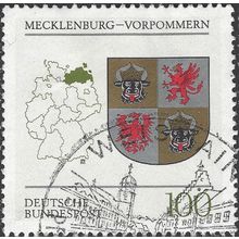 GERMANY, CREST, Mecklenburg-Vorpommern, gold 1993, 100pf, #3