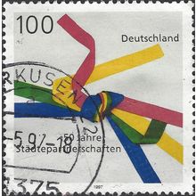 GERMANY, 50 years state partnership, ribbons, colours 1997, 100pf, #3